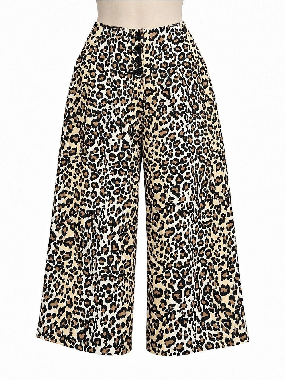 Angie Leopard Print Wide Leg Pants